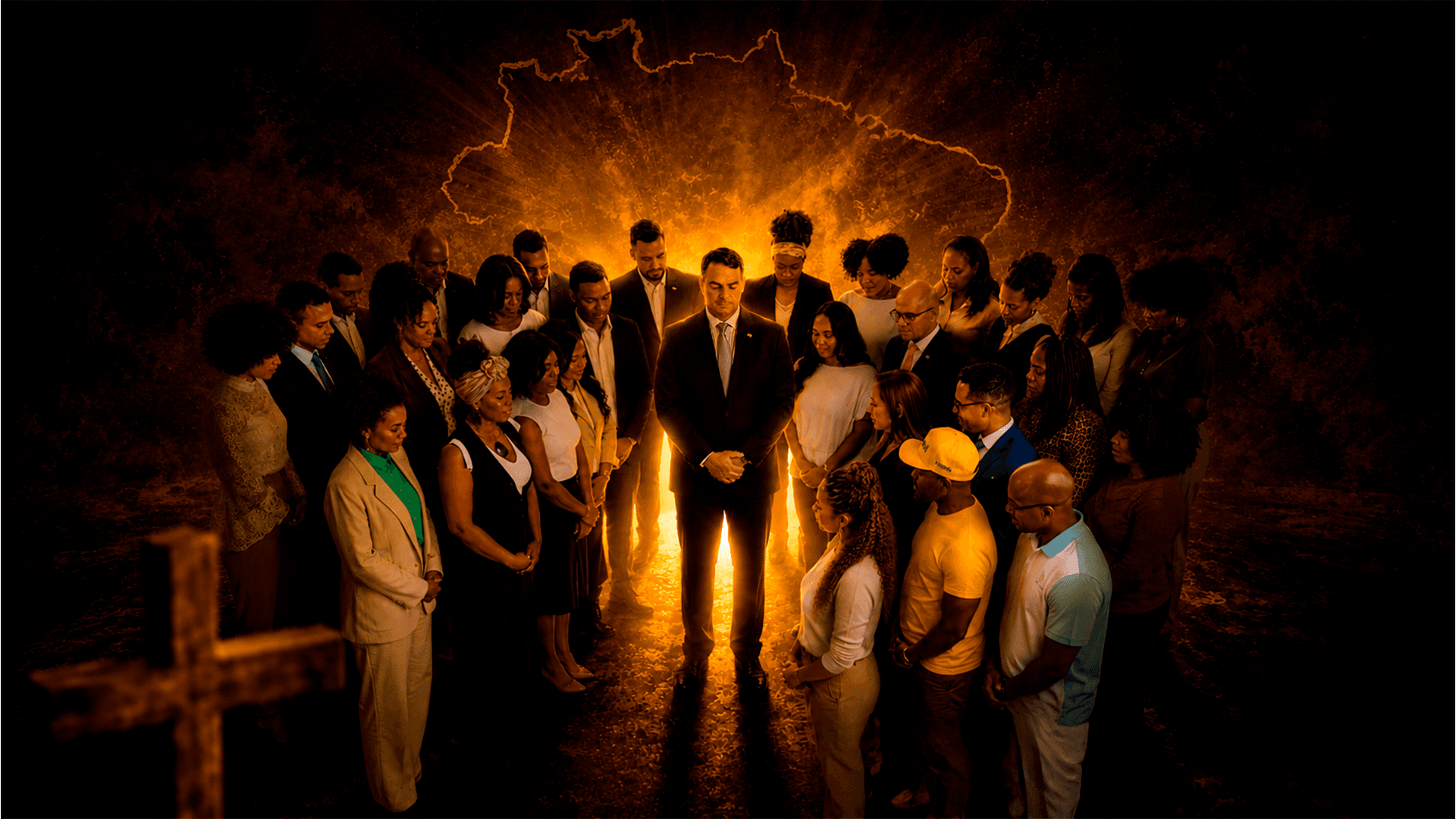 Grupo de oração intercedendo pelo Brasil